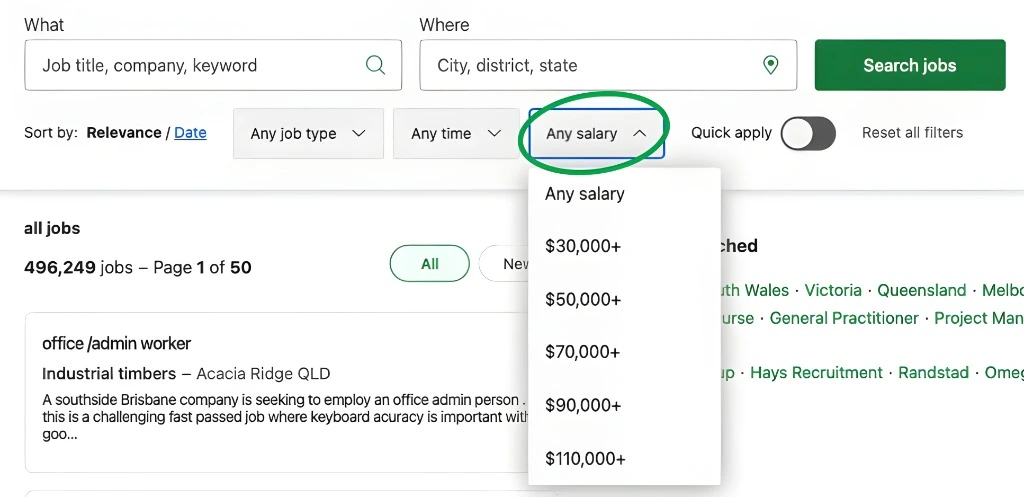 Sewayojan Job Search Filters: Save & Favorite Jobs